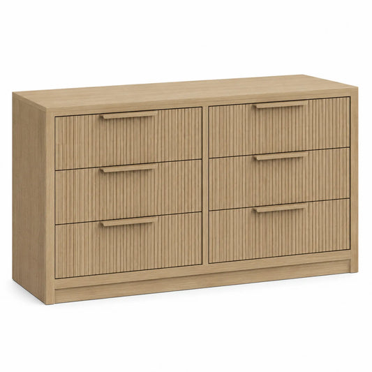 Holzkommode Eiche mit 6 Schubladen 120x40x80 cm
