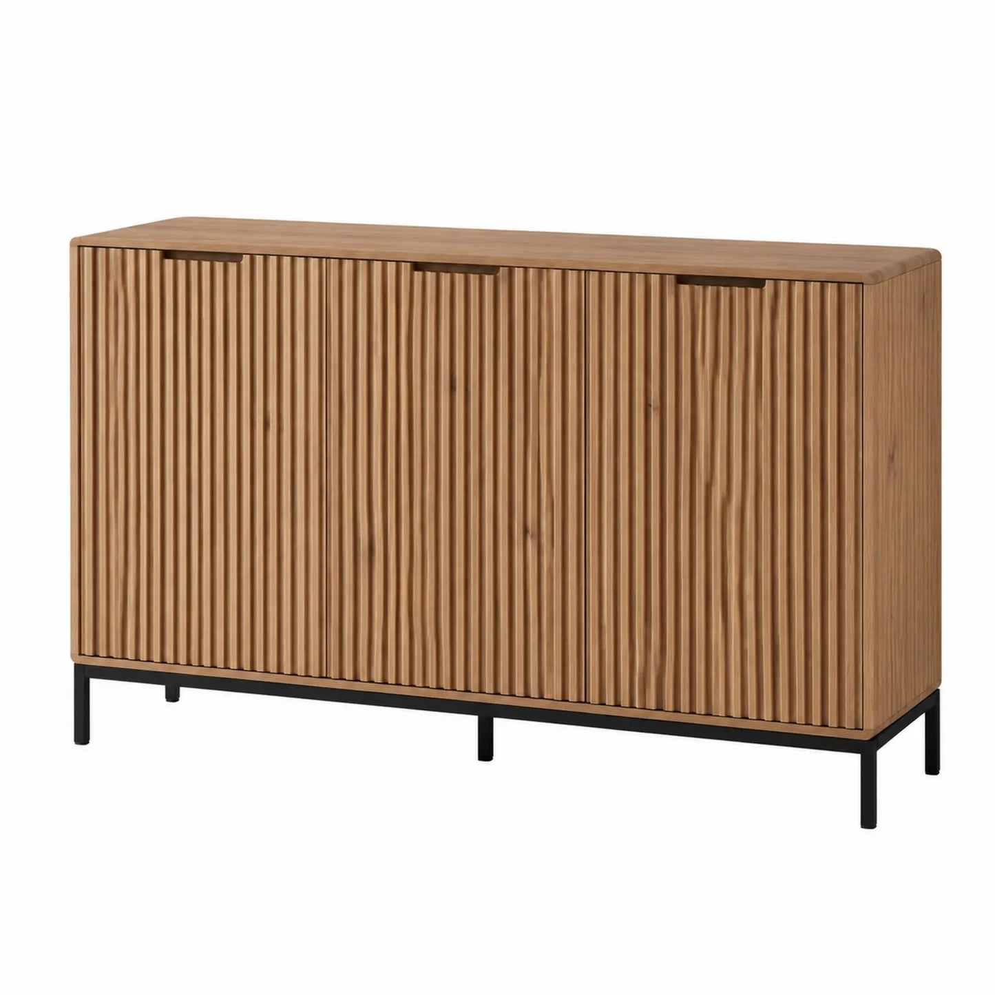Sideboard Eiche Massivholz mit Metallgestell Braun 120cm