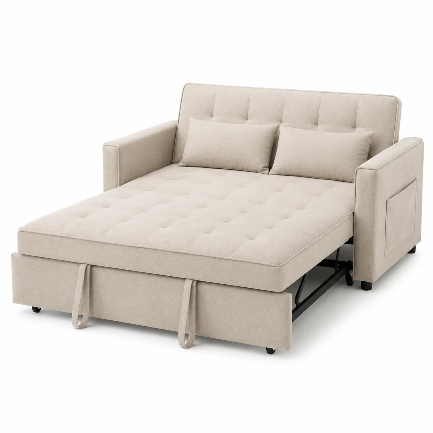 Schlafsofa mit Stoffbezug Beige 200x150 cm