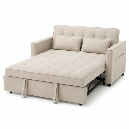 Schlafsofa mit Stoffbezug Beige 200x150 cm