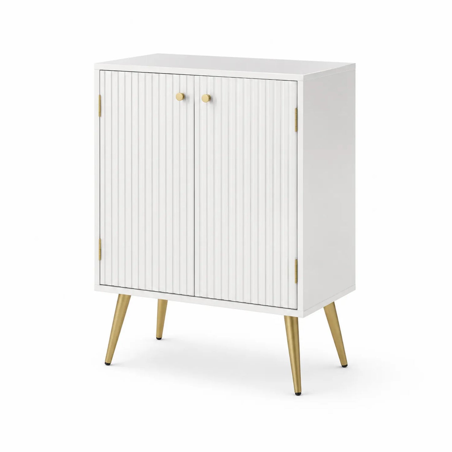 Sideboard Holz Weiß mit Metallbeinen