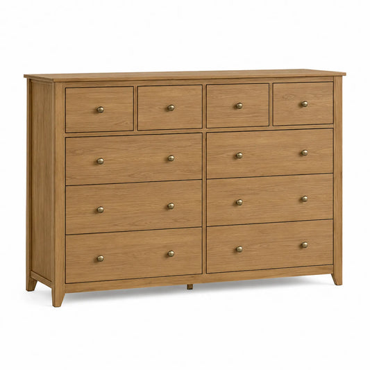 Kommode Holz 12 Schubladen 120 cm x 40 cm x 105 cm