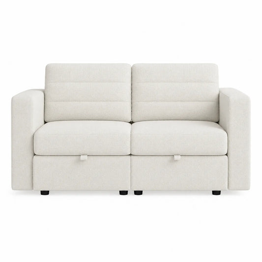 2-Sitzer Sofa aus Stoff Beige 150x90x80 cm